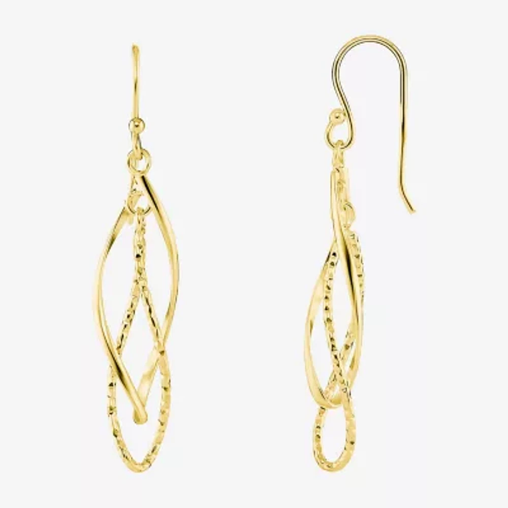 Silver Reflections Womens 18K Gold Over Brass Drop Earrings