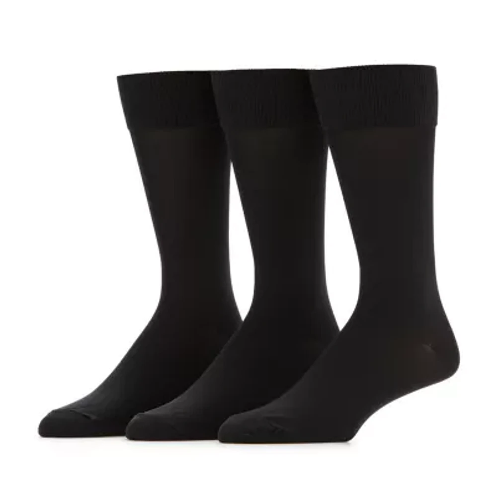 Stafford Microfiber Mens 3 Pair Big and Tall Crew Socks