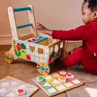 Melissa & Doug Wooden Shape Sorting Grocery Cart Interactive Toy
