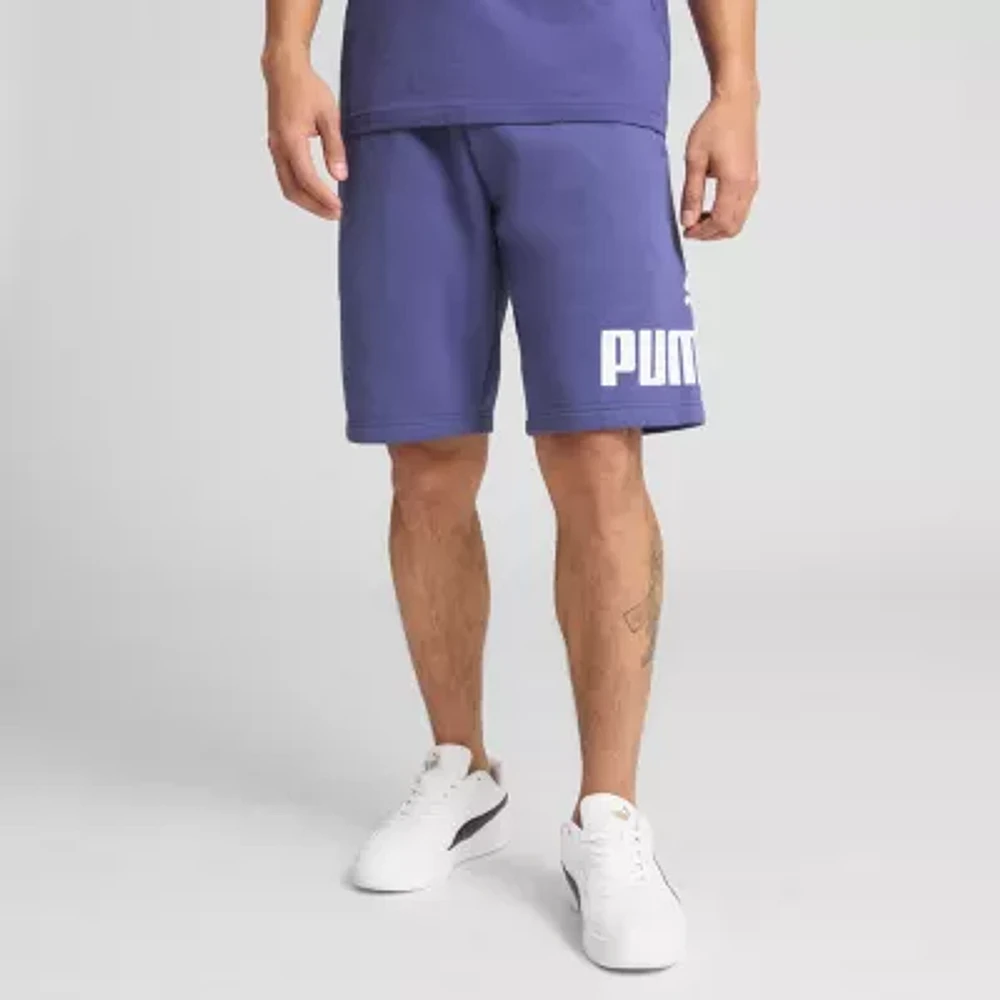 PUMA Fleece Mens 10" Mid Rise Workout Shorts
