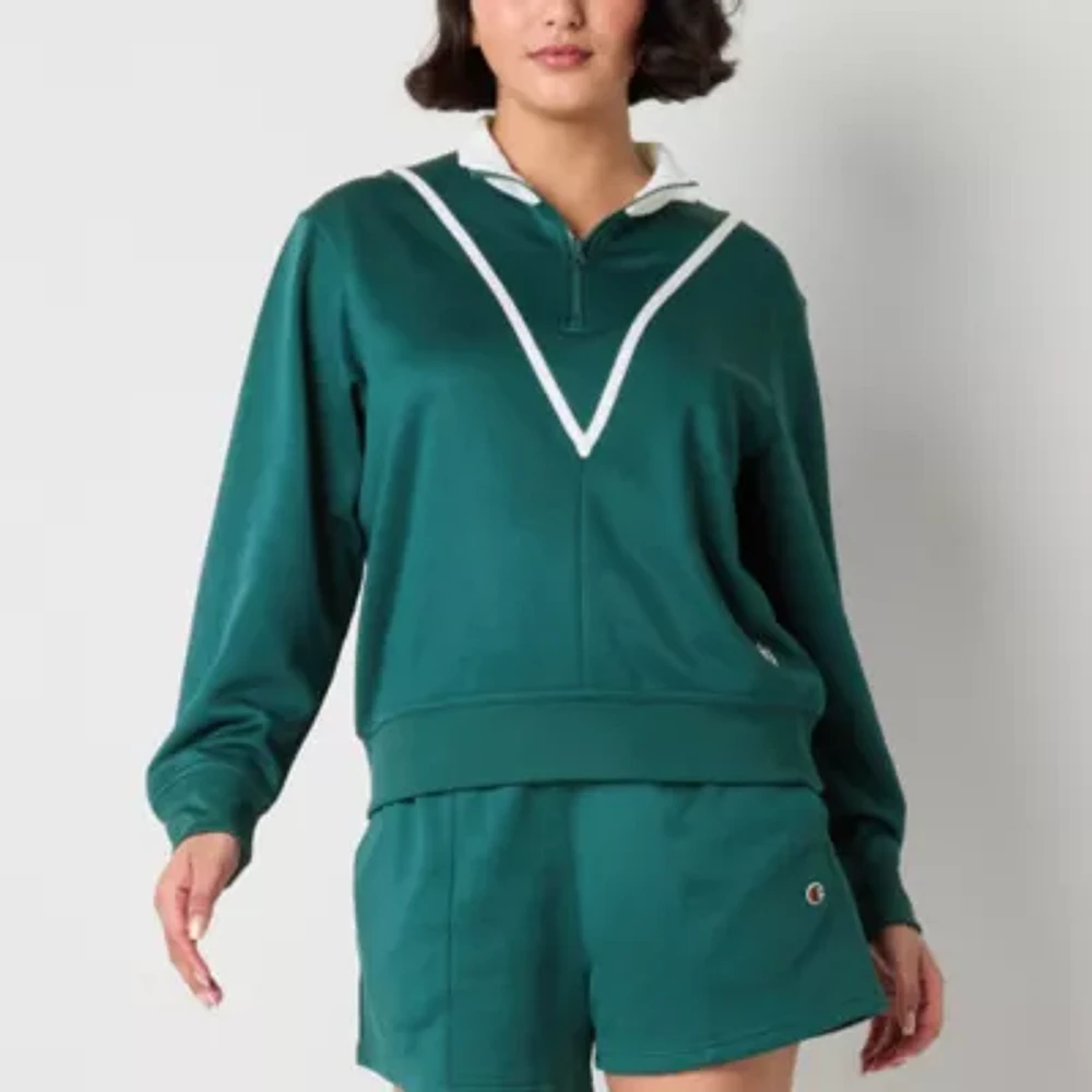 Champion Womens Mock Neck Long Sleeve Active Quarter-Zip Pullover