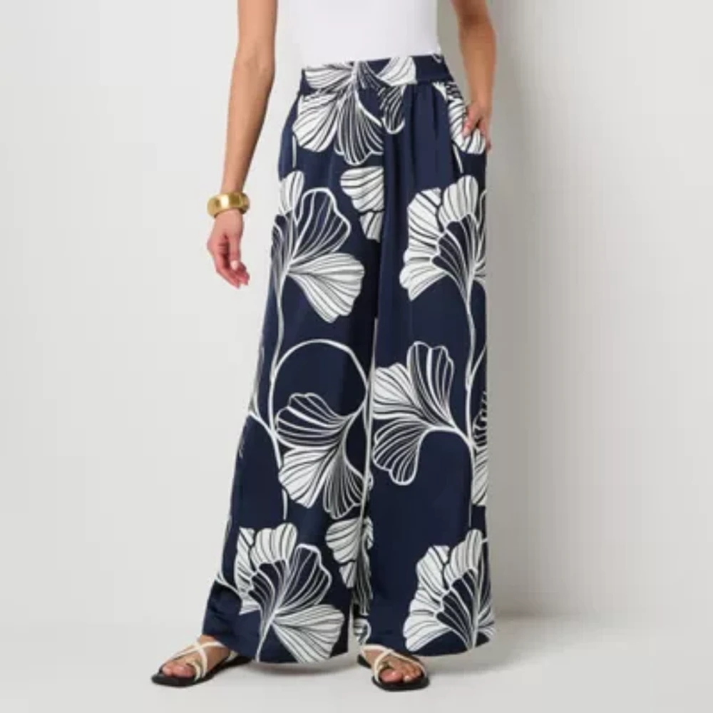 Worthington Womens Straight Relaxed Fit Pull-On Pant