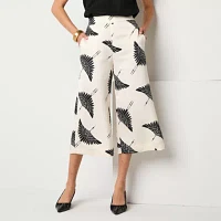 Worthington Womens Wide Leg Mid Rise Regular Fit Pull-On Pant