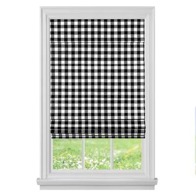 Achim Buffalo Check Cordless Light-Filtering Roman Shade