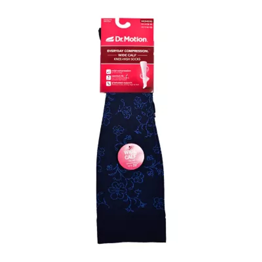 Dr.Motion Compression Wide Calf 1 Pair Knee High Socks Womens