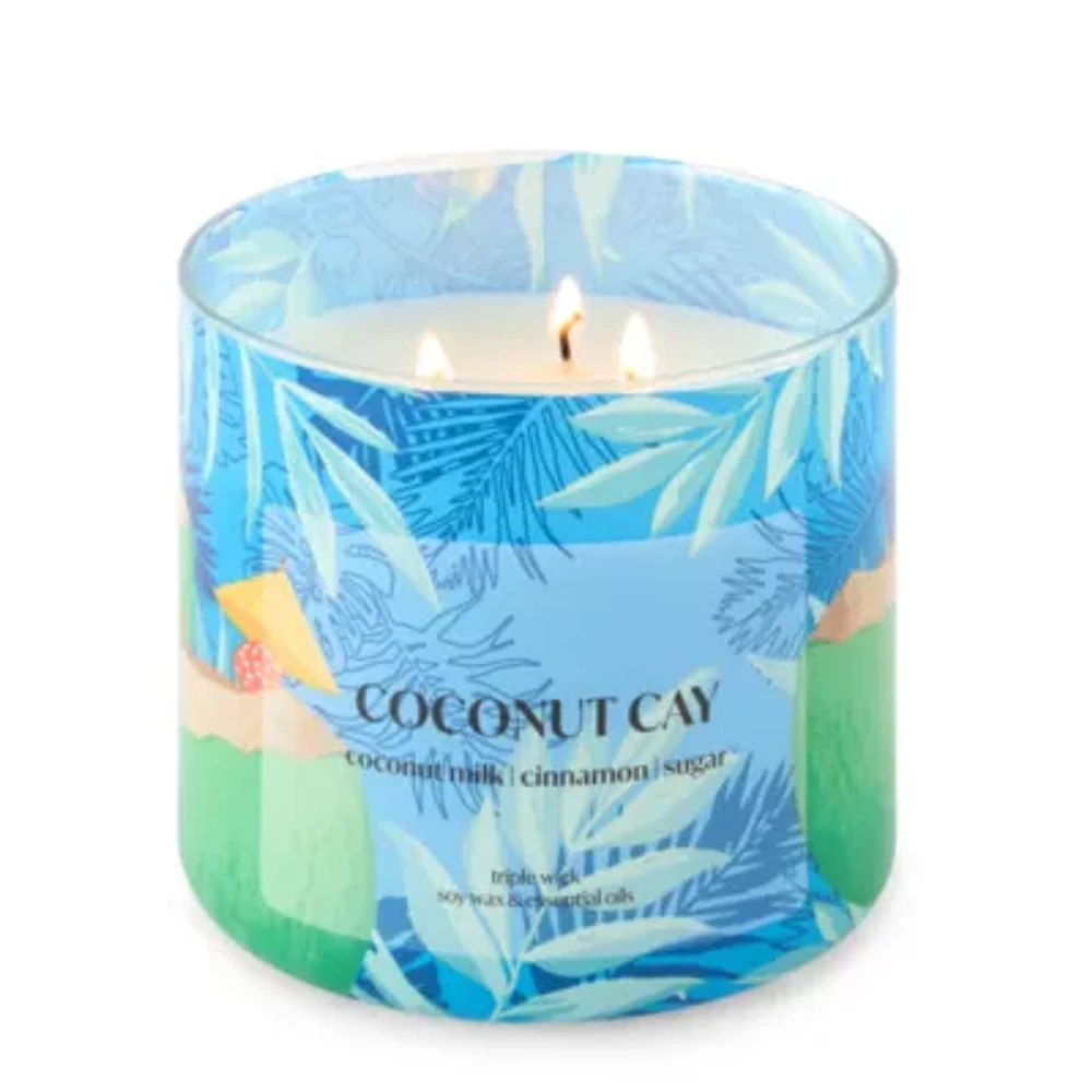Distant Lands 14oz Coconut Cay 3-Wick Scented Jar Candle