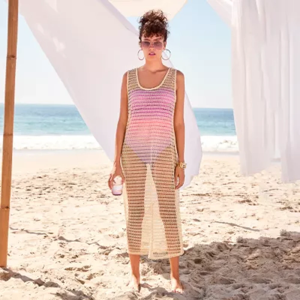 Mynah Womens Crochet Dress Swimsuit Cover-Up