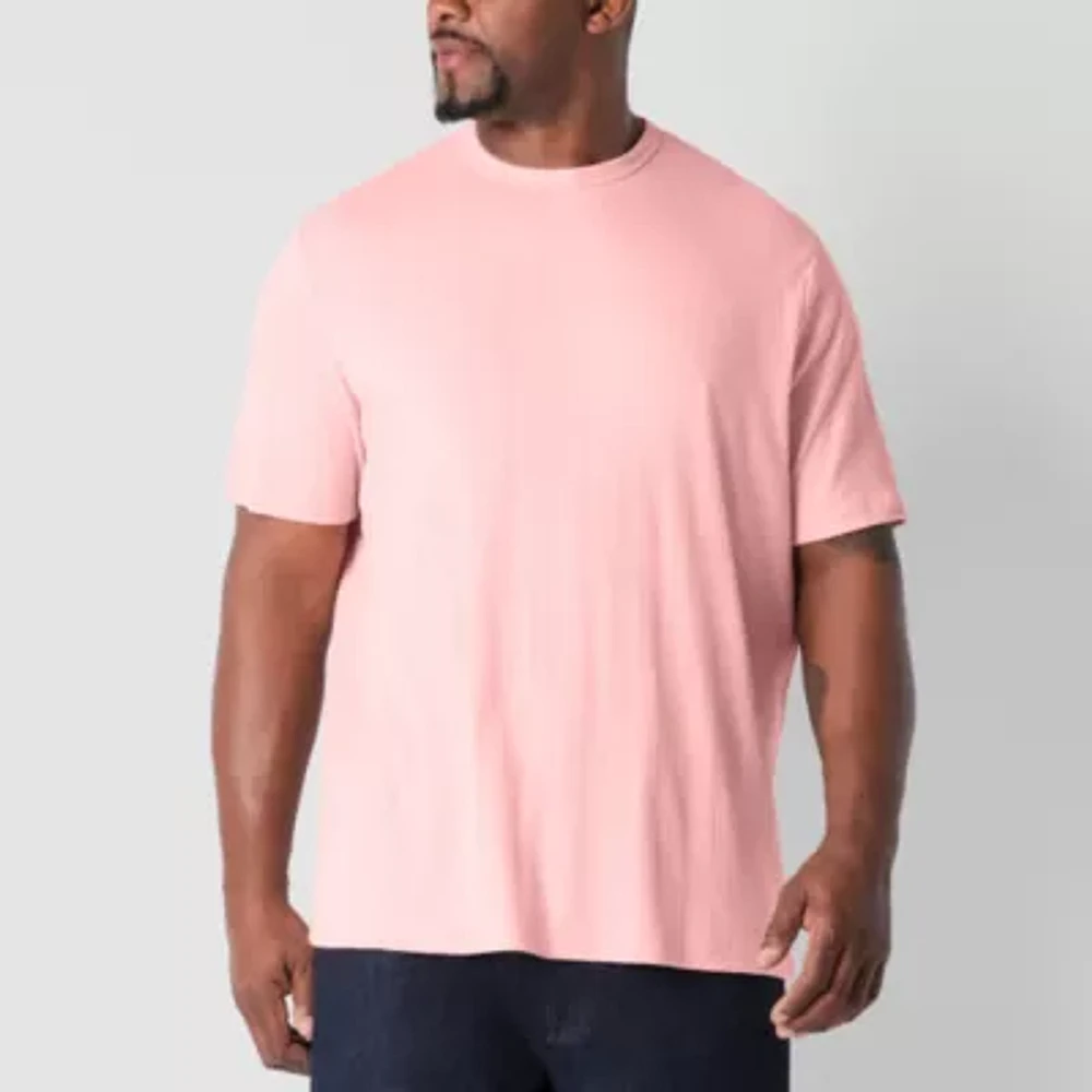 Shaquille O'Neal XLG Ribbed Dropneedle Mens Crew Neck Short Sleeve Big and Tall T-Shirt