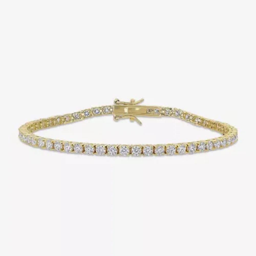 Womens 5 CT. T.W. Lab Created White Moissanite 18K Gold Over Silver Tennis Bracelet