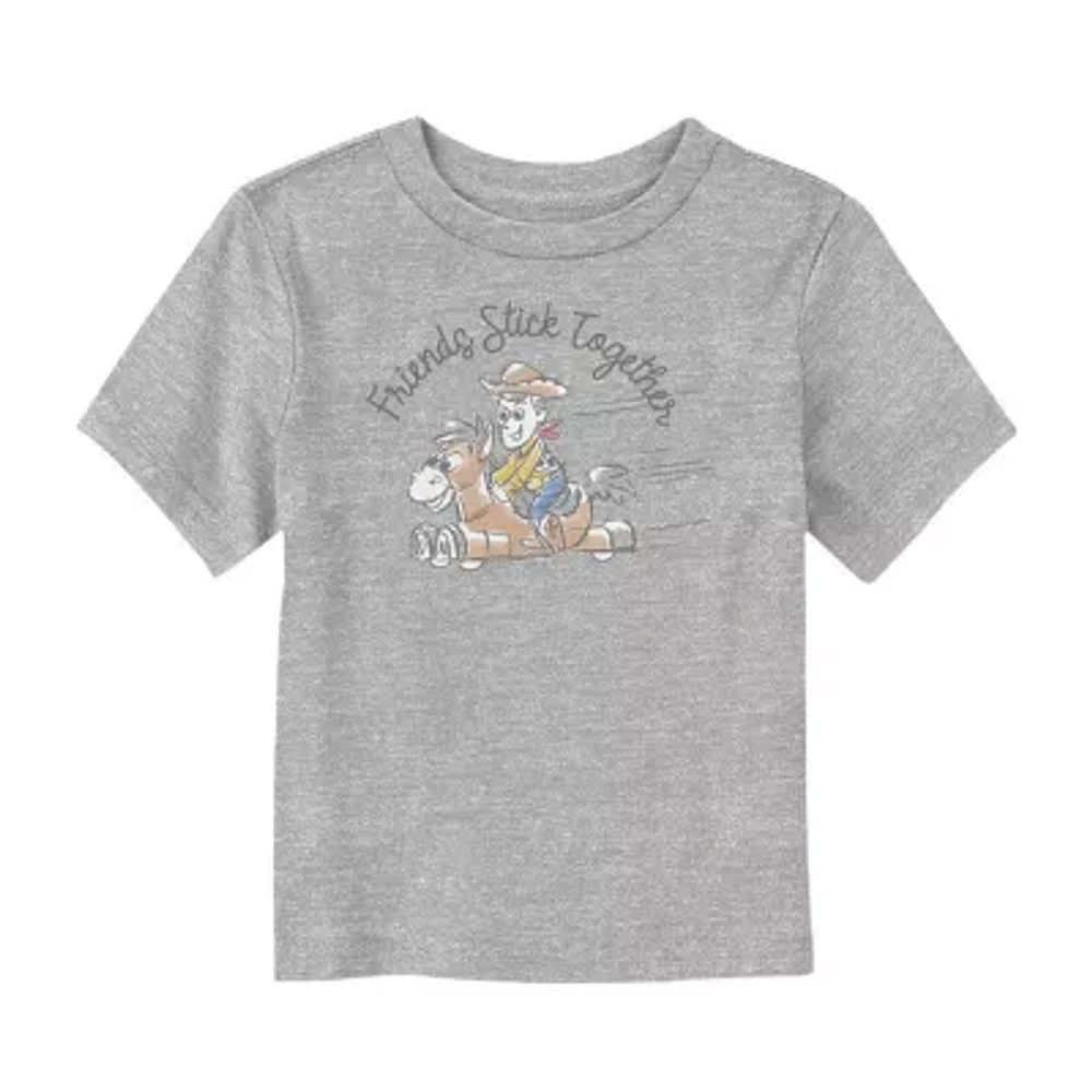 Disney Collection Woody Toddler Unisex Crew Neck Short Sleeve Regular Fit Toy Story Graphic T-Shirt