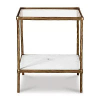 Signature Design By Ashley Ryandale in Antique Brass Accent Table
