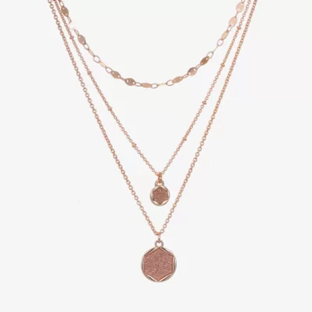 Bijoux Bar Delicates Rose Tone Womens 16 Inch Strand Necklace