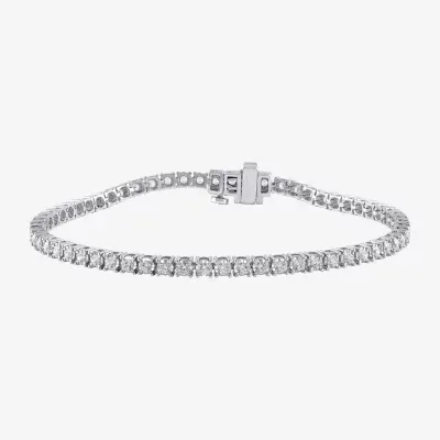 (H-I / I1) 2 CT. T.W. Lab Grown White Diamond 10K or Yellow Gold 7.25 Inch Tennis Bracelet