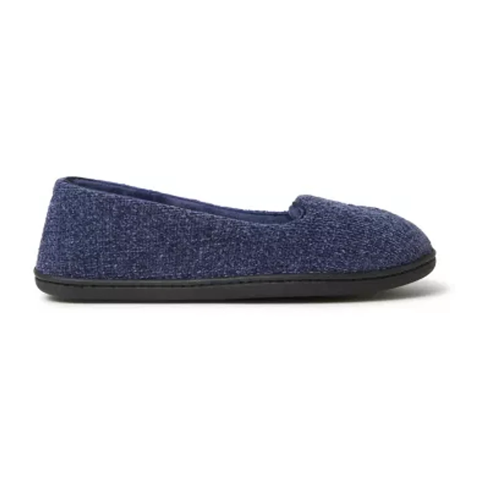 Dearfoams Rebecca Chenille Closed Back Womens Memory Foam Slip-On Slippers
