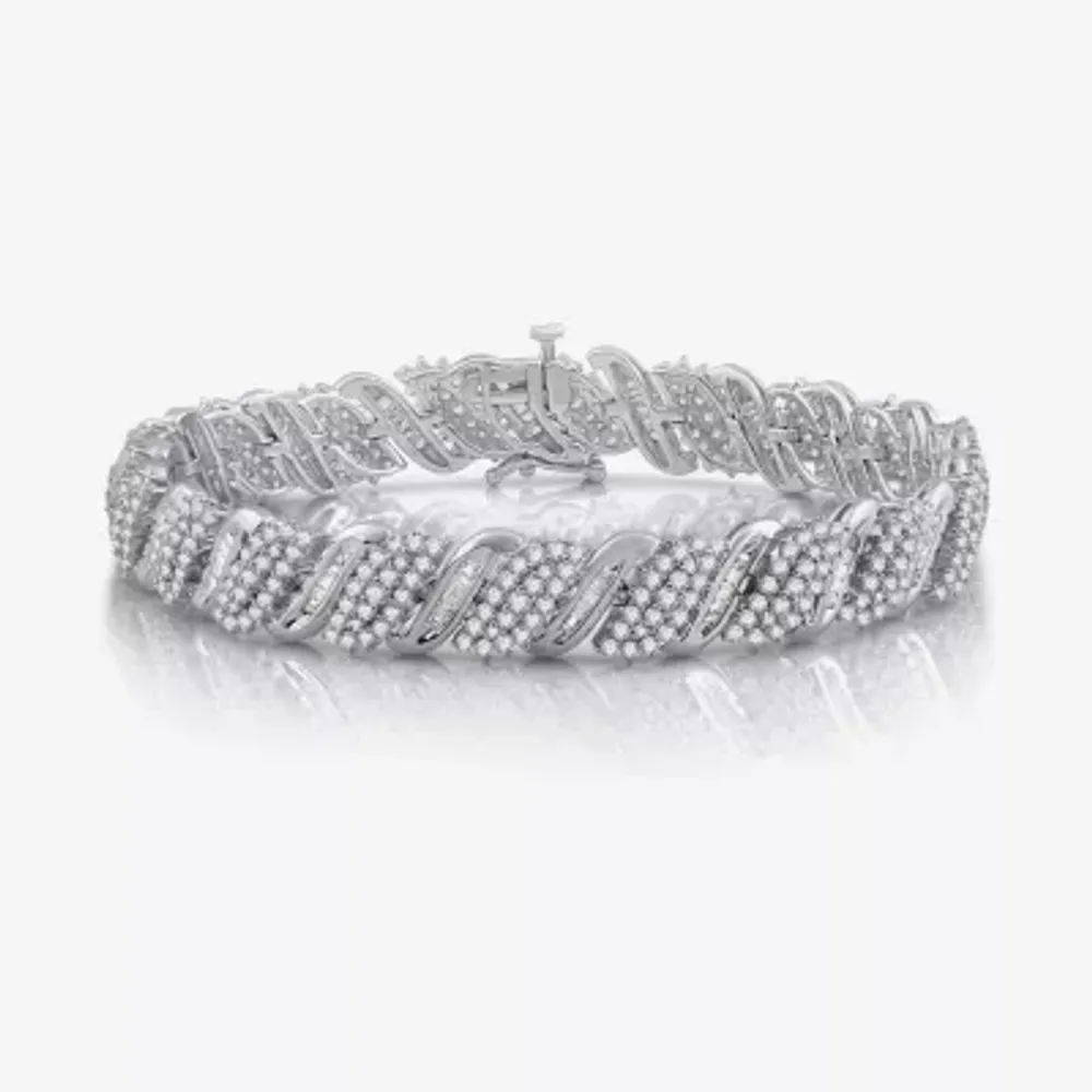 5 CT. T.W. Natural Diamond 10K White Gold Tennis Bracelet