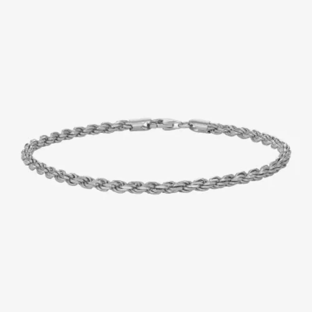 Mens Sterling Silver Solid 8 1/2 Inch Link Bracelet