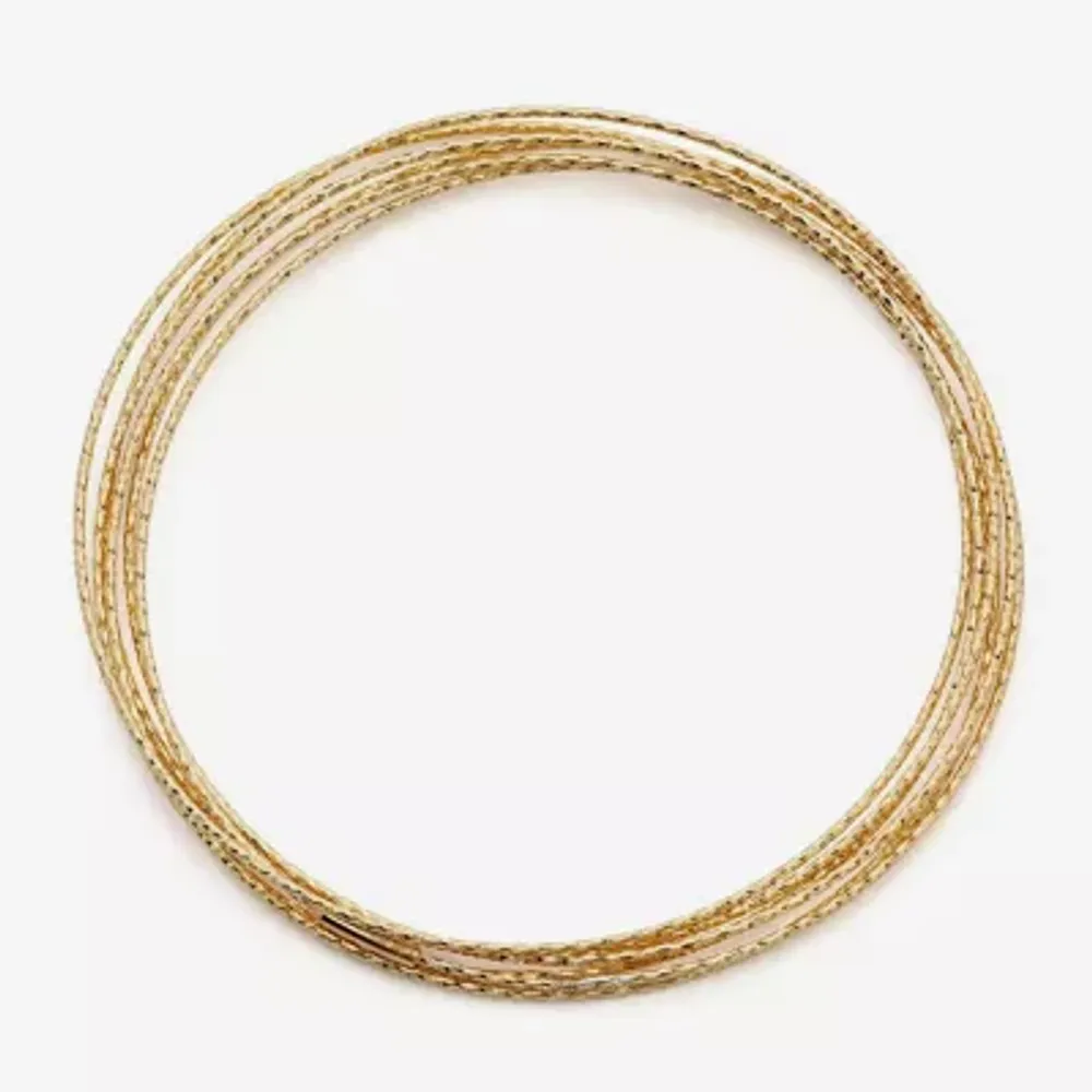 Made in Italy Womens 10K Gold Over Silver Bangle Bracelet