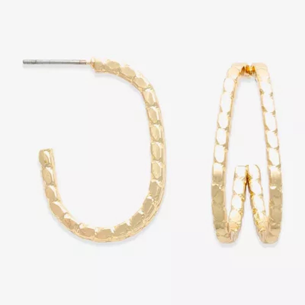 Bold Elements Womens 20.2mm Hoop Earrings