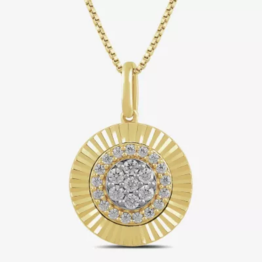 Diamond Blossom Womens 1/4 CT. T.W. Lab Grown White Diamond 14K Gold Over Silver Sterling Silver 18 Inch Pendant Necklace