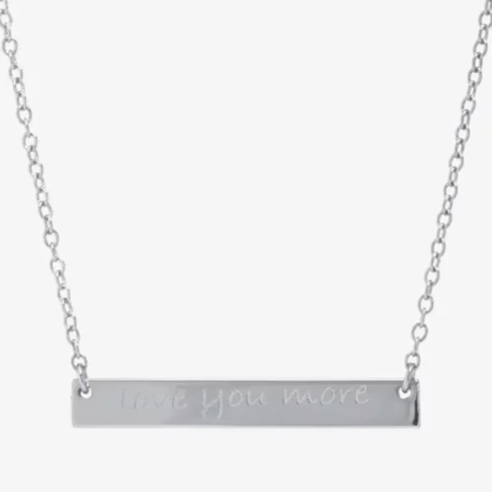 Silver Treasures Womens Sterling Silver Bar 16 Inch Pendant Necklace