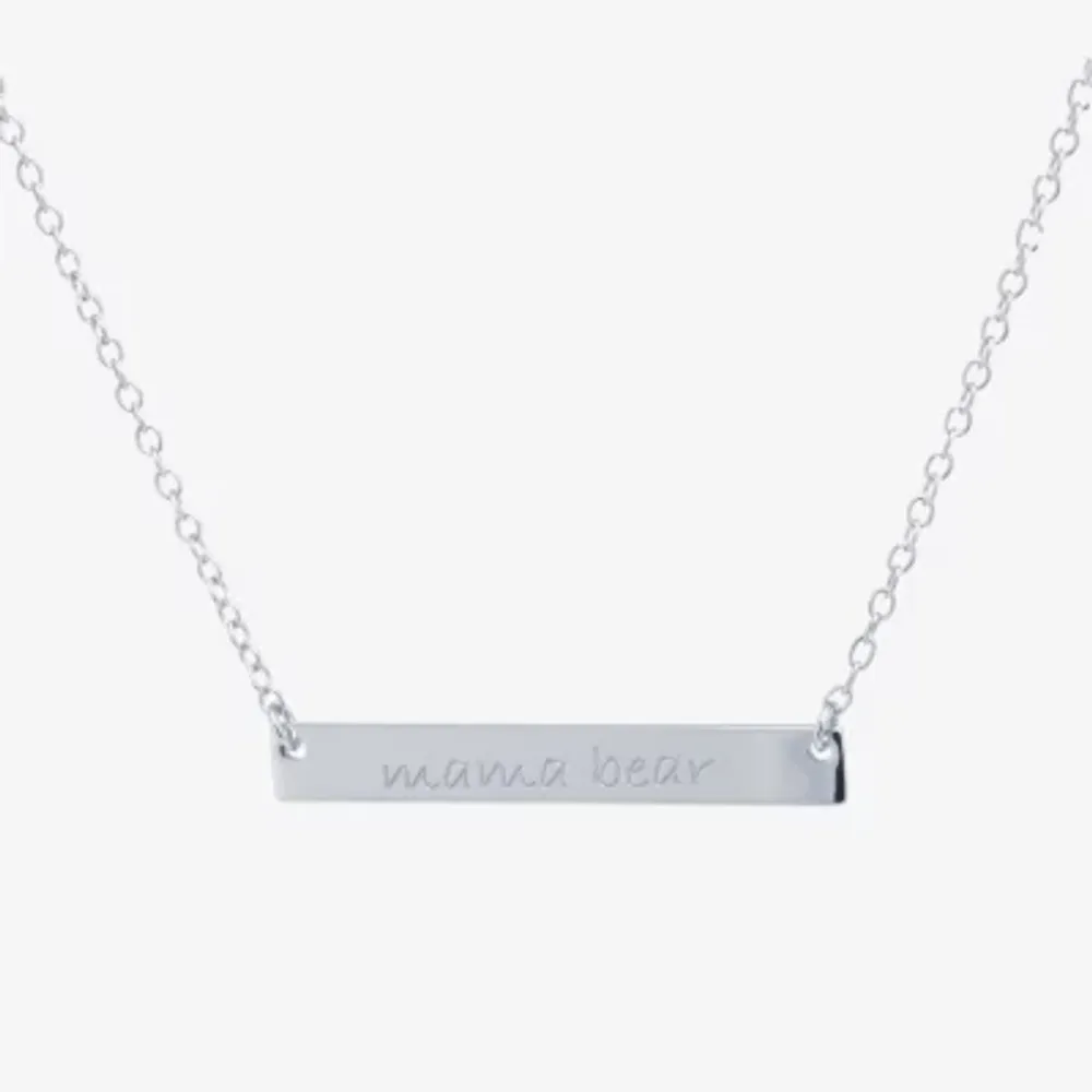 Silver Treasures Mama Bear Womens Sterling Silver 16 Inch Pendant Necklace