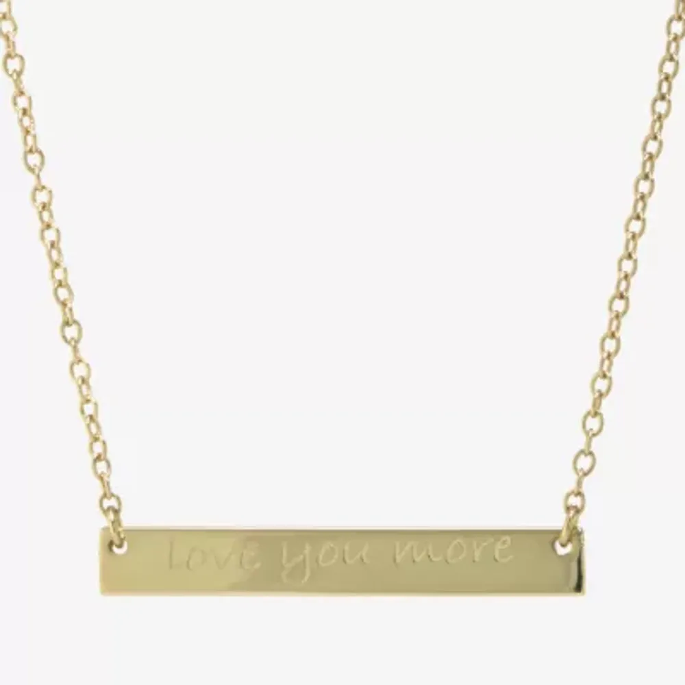 Silver Treasures Womens 14K Gold Over Silver Bar 16 Inch Pendant Necklace