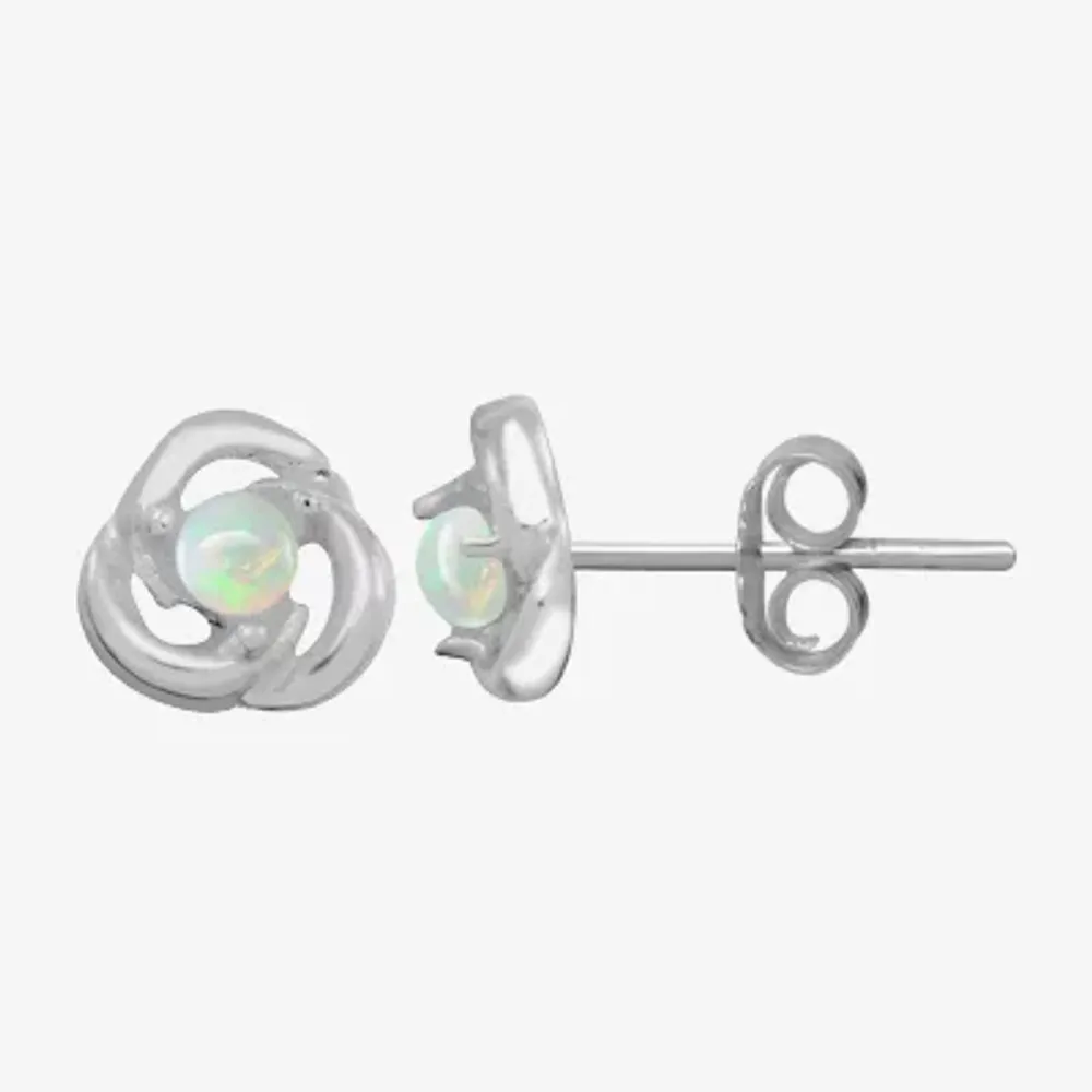 Itsy Bitsy 1/10 CT. T.W. White Opal Sterling Silver 6.5mm Stud Earrings