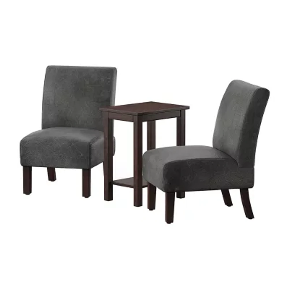 3-pc. Upholstered Slipper Chair
