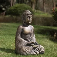 Glitzhome 19" Mgo Meditating Buddha Figurine