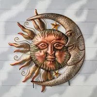 Glitzhome Metal Sun And Moon Not Applicable Yard Art