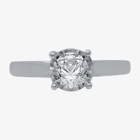 (H-I / I1) Womens 1 CT. T.W. Lab Grown White Diamond 10K Gold Round Solitaire Engagement Ring