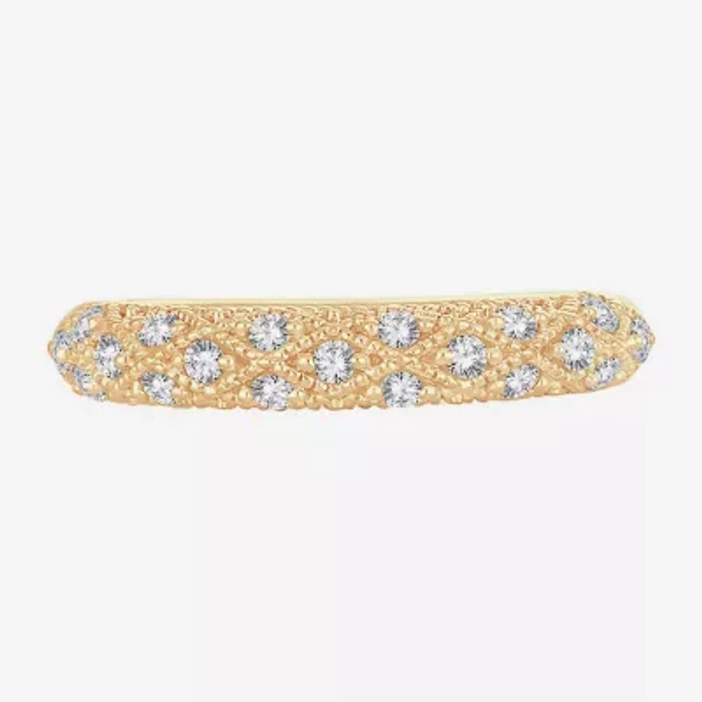 Womens 1/ CT. T.W. Natural White Diamond 10K Gold Anniversary Wedding Band