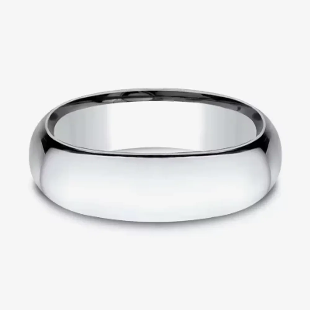 Mens 14K White Gold 7MM Light Comfort-Fit Wedding Band