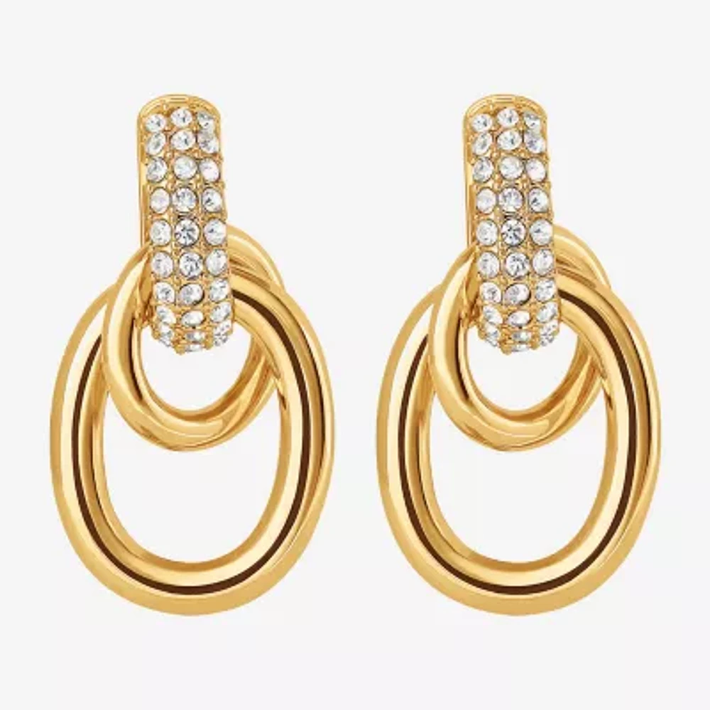 JS Jessica Simpson Gold Tone Womens Glass Drop Earrings