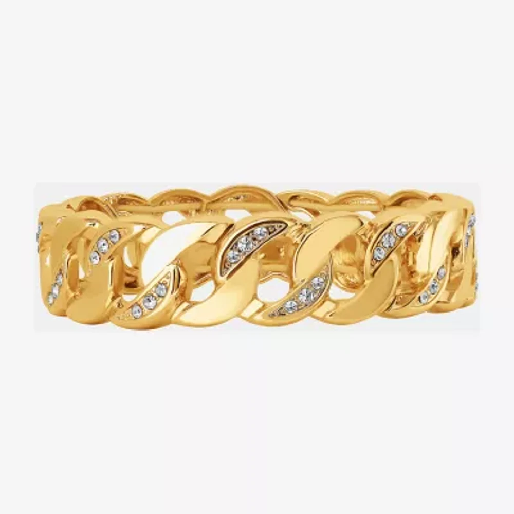 JS Jessica Simpson Gold Tone Womens Glass Stretch Bracelet