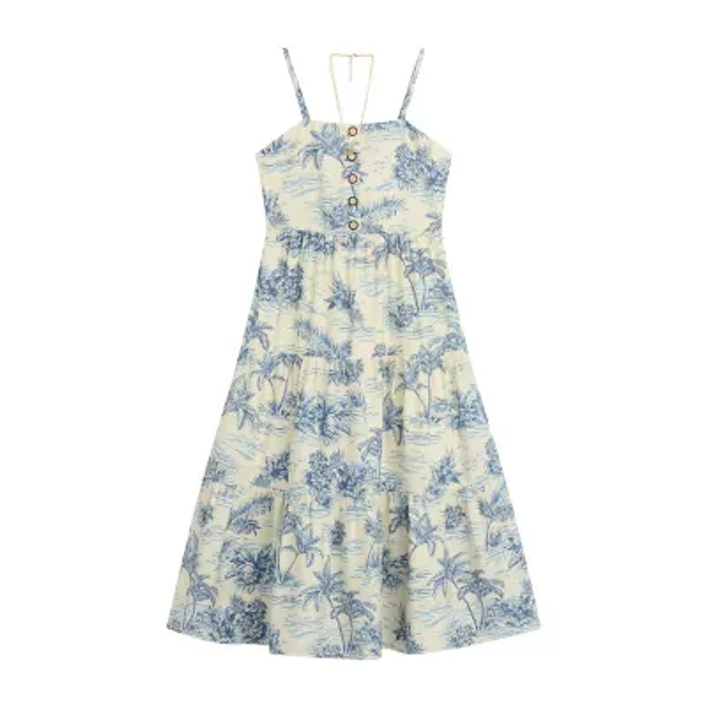 Byer California Big Kid Girls Sleeveless Floral Maxi Dress