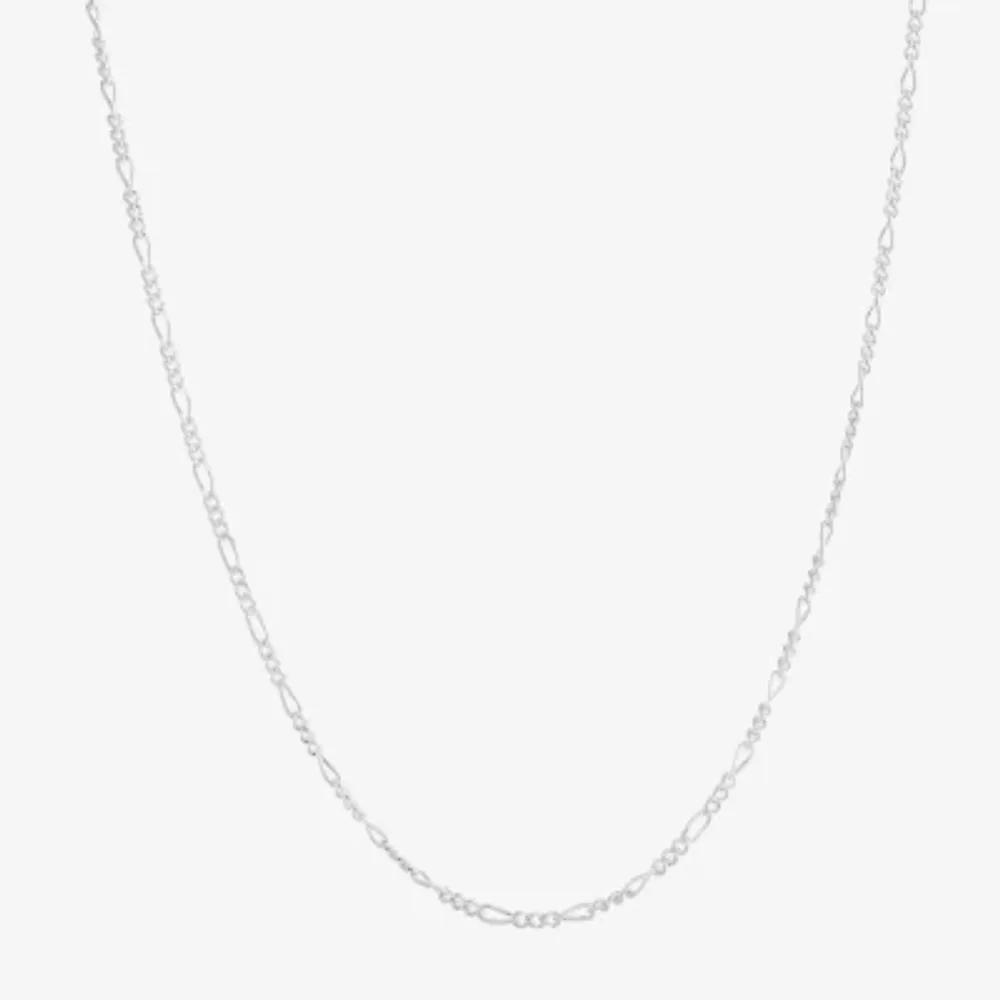 Silver Treasures Made Italy Sterling 18-20" Figaro Chain Necklace