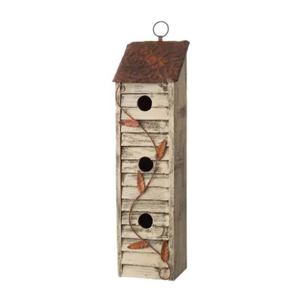 Glitzhome 18in Distressed Solid Wood Bird House