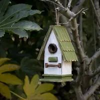 Glitzhome 10.5in Wood Roof Bird House
