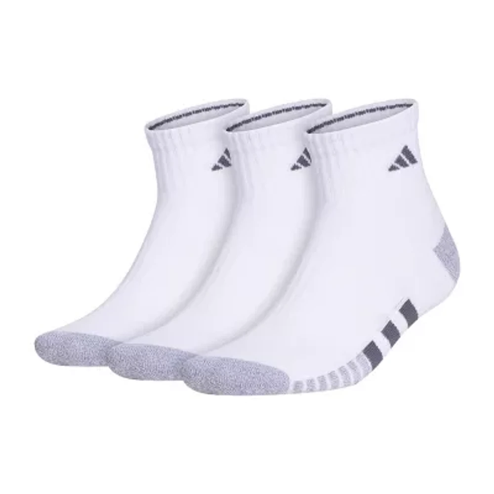 adidas Cushioned Mens 3 Pair Big and Tall Quarter Ankle Socks