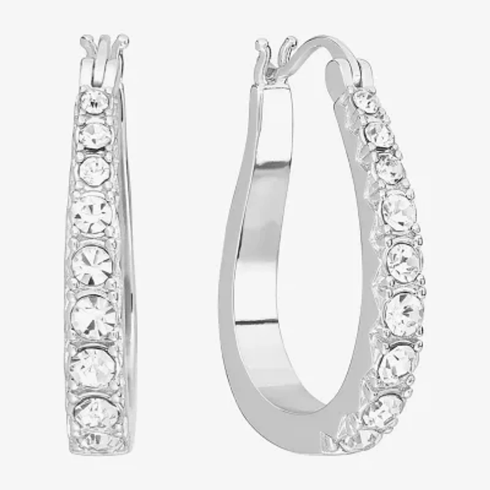 Sparkle Allure Womens Cubic Zirconia 27.4mm Hoop Earrings