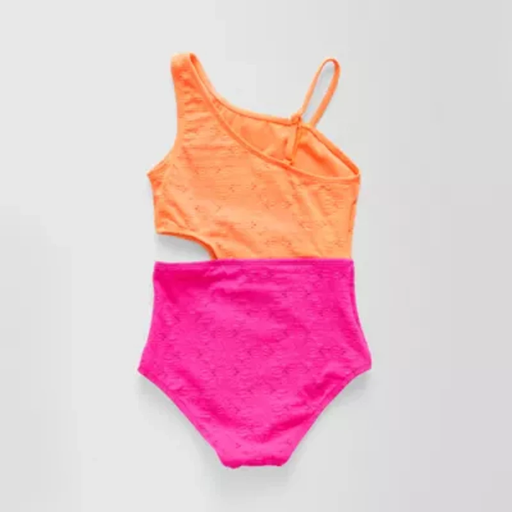 Thereabouts Jaquard Little & Big Kid Girls One Piece Swimsuit