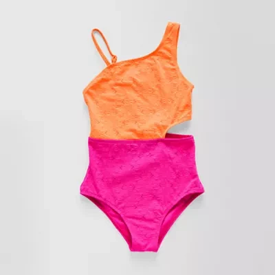 Thereabouts Jaquard Little & Big Kid Girls One Piece Swimsuit