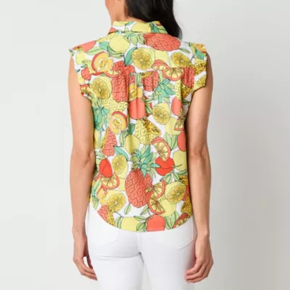 St. John's Bay Womens Short Sleeve Blouse