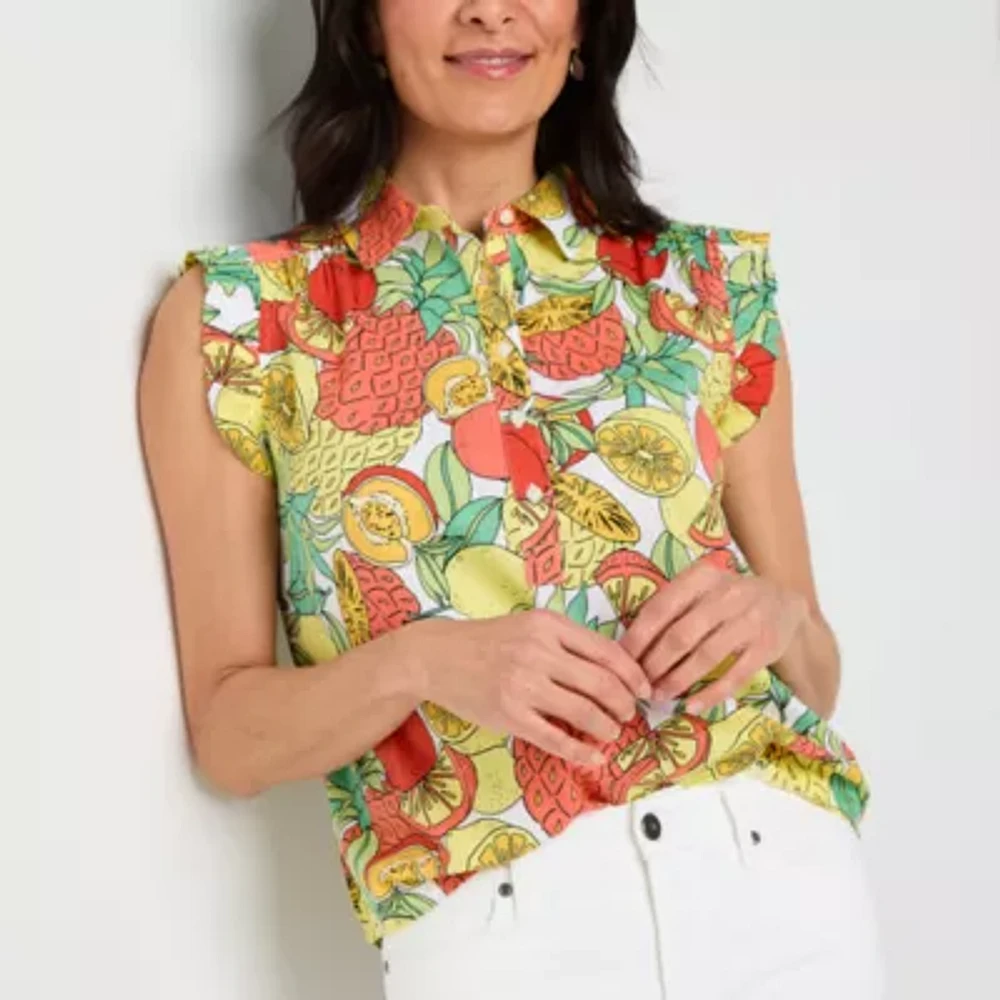 St. John's Bay Womens Short Sleeve Blouse