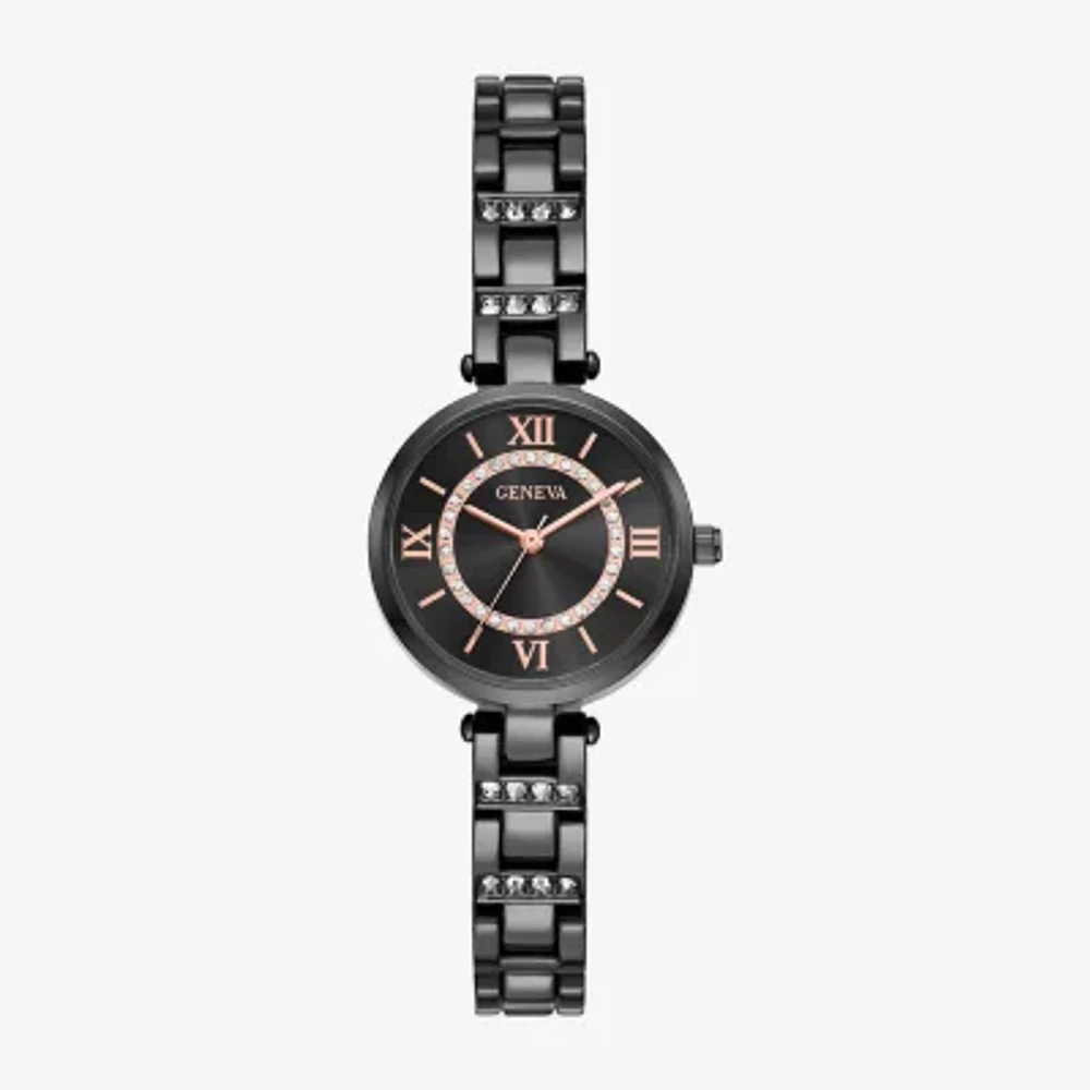 Geneva Womens Crystal Accent Gray Bracelet Watch Fmdjm301