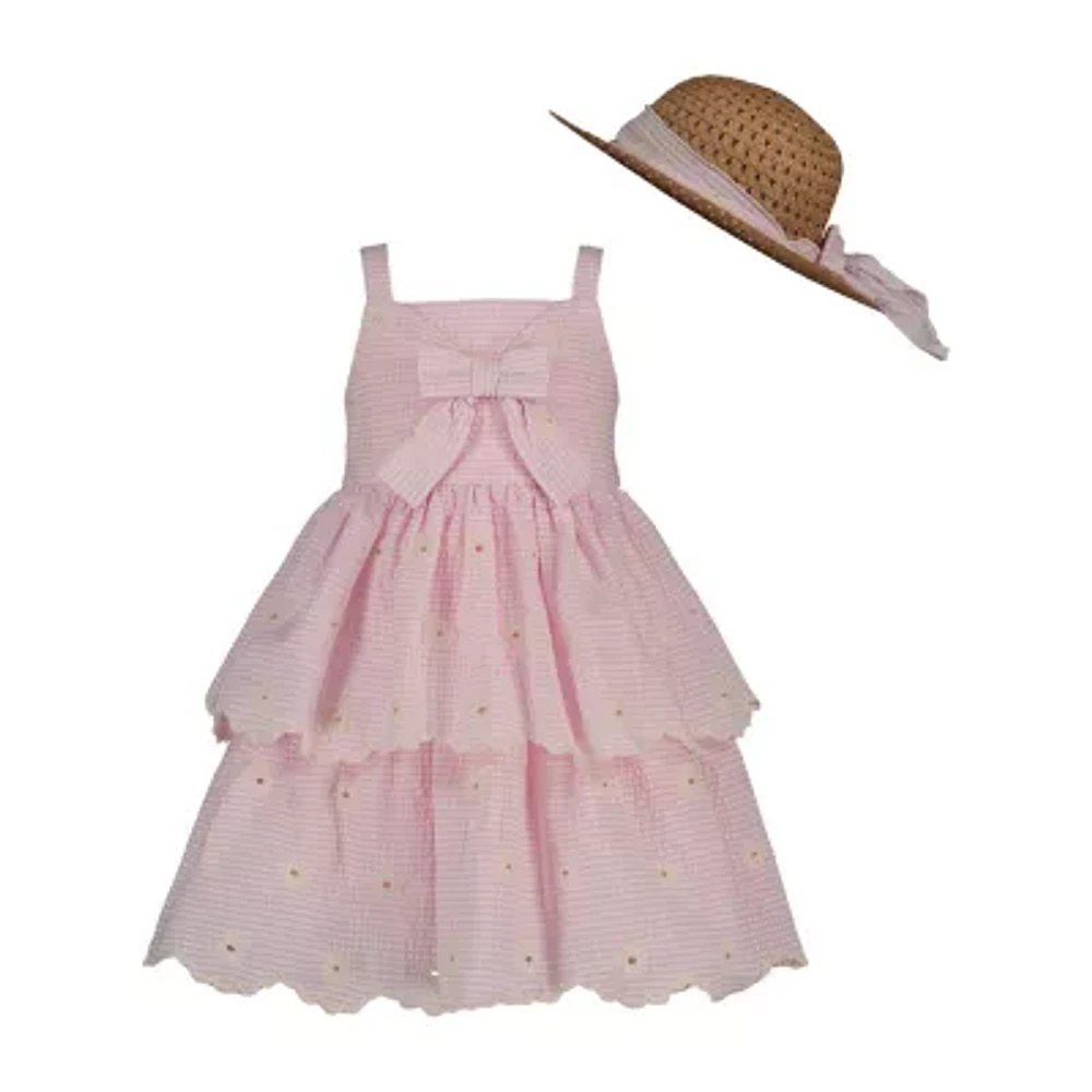 Blueberi Boulevard Toddler Girls Sleeveless Eyelet Dress Set