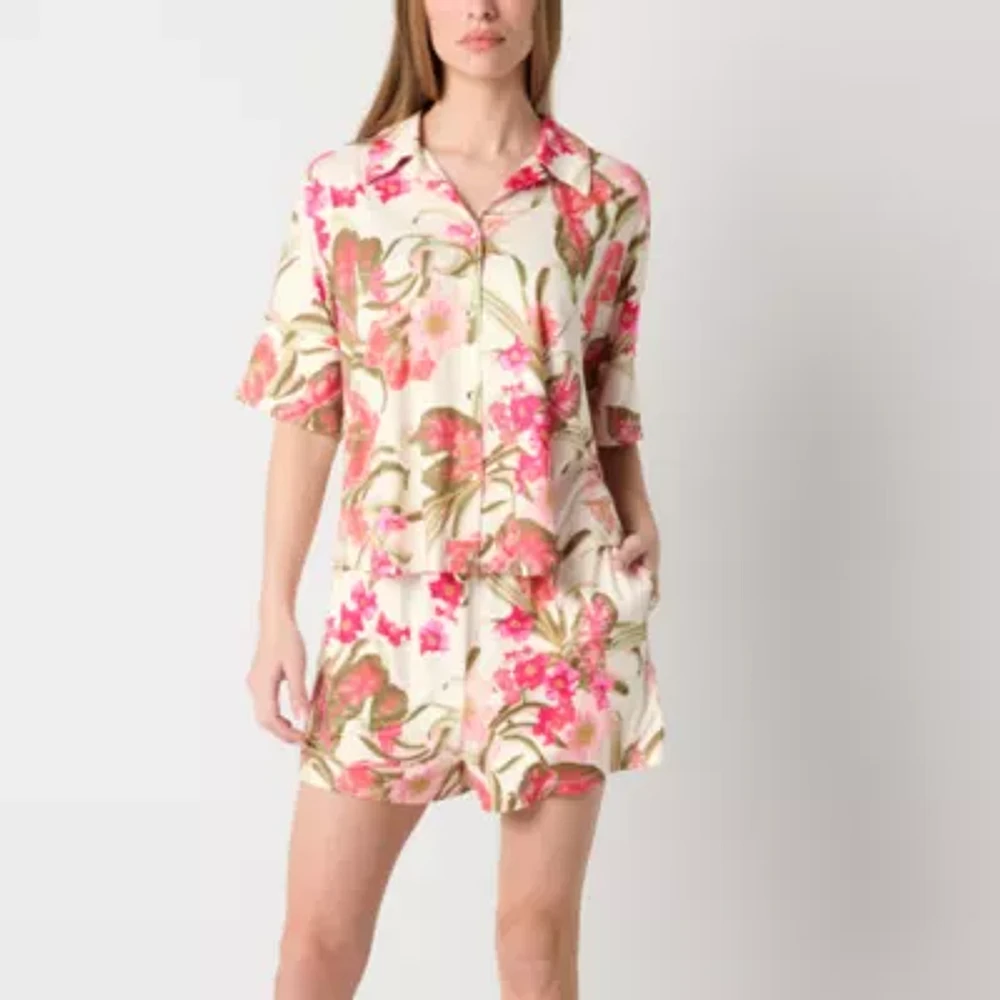 Ambrielle Womens Short Sleeve 2-pc. Pajama Sets