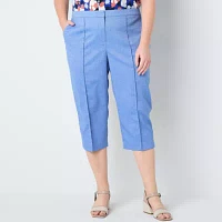 Liz Claiborne Womens Straight Mid Rise Fit Plus Cropped Pant