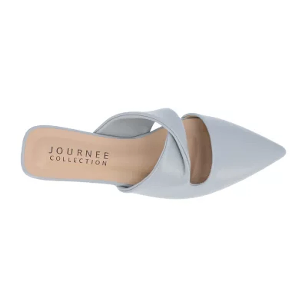 Journee Collection Enniss Womens Pointed Closed Toe Mules